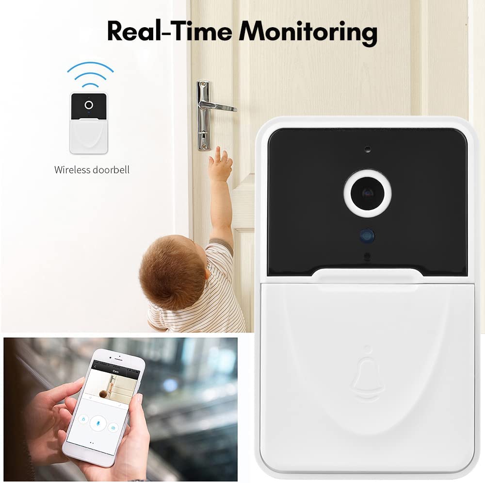 Smart Doorbell Wireless Video Doorbell Camera Visual Smart Security Doorbell with Motion Detection Night Vision 2-Way