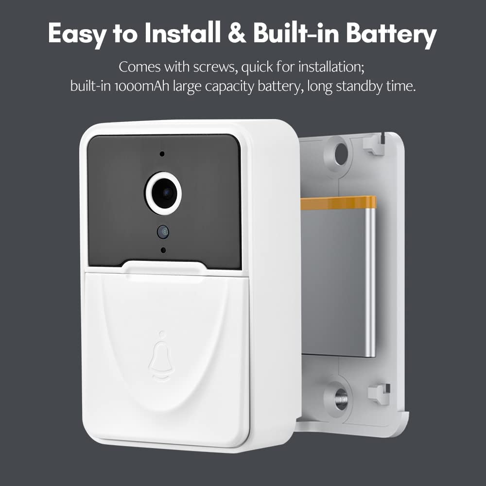 Smart Doorbell Wireless Video Doorbell Camera Visual Smart Security Doorbell with Motion Detection Night Vision 2-Way